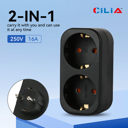 CILIA shuckko Socket, multiple Outlet，Adapter，Power Strip， 250V/16ASpace-saving Multiple Socket, Adapter for Office/home