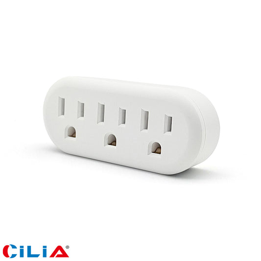 3-Outlet Wall Tap Adapter - 1 to 3 Grounded Outlet Extender, 3-Prong Multi Plug Splitter for Cruise, Home, Office and Dorm