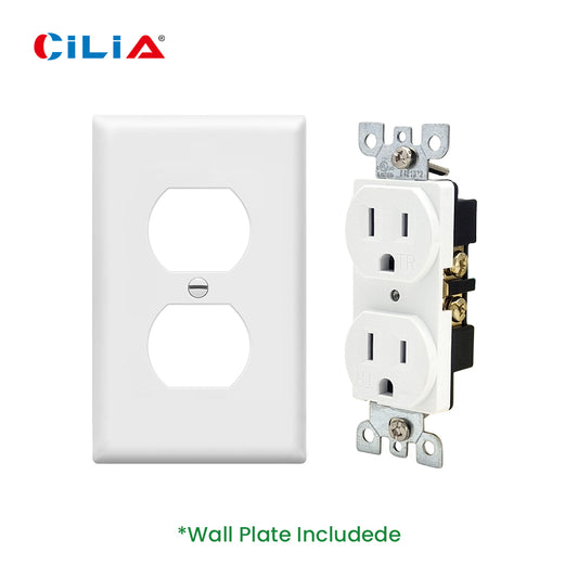 US standard plug sockets, comes with a PVC white panel, wall-mounted light switch socket cover