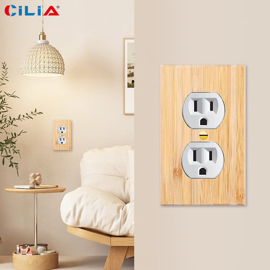 1 piece of wall panel light switch cover, various styles of bamboo wall panel light switch socket cover, sturdy and durable