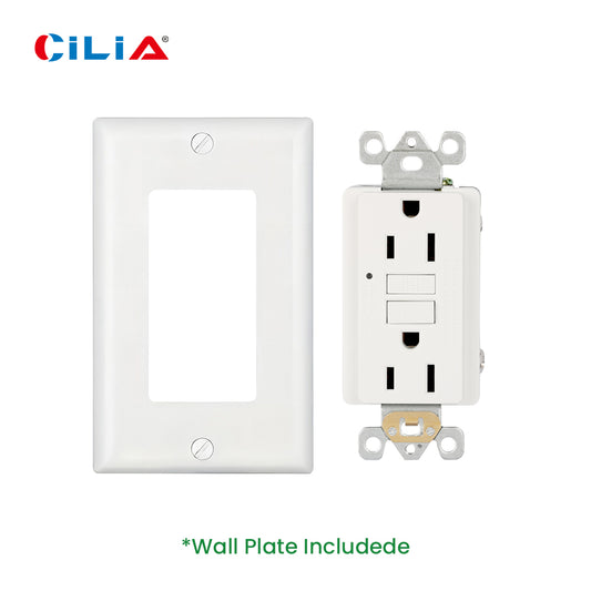 15 Amp 125V Tamper Resistant and Weather Resistant GFCI Outlet, with One TR&WR GFCI Receptacle