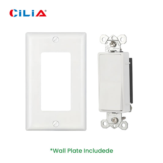 Single Large Button Decorative Switch, 15A 120V 60Hz, Wall-mounted On/off Switch Including a PVC Pure White Panel