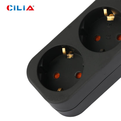 Cilia-EU Multi Plug for Home, Wall Socket, Multipresa Elettrica, 3 in 1,3680W,250V,16A,White,Schuko, Universal, 1 Pc